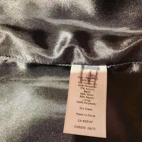 Talbots Wool Blend Buffalo Checkered Sherpa Long Lined Vest Black White Size S - Picture 6 of 10